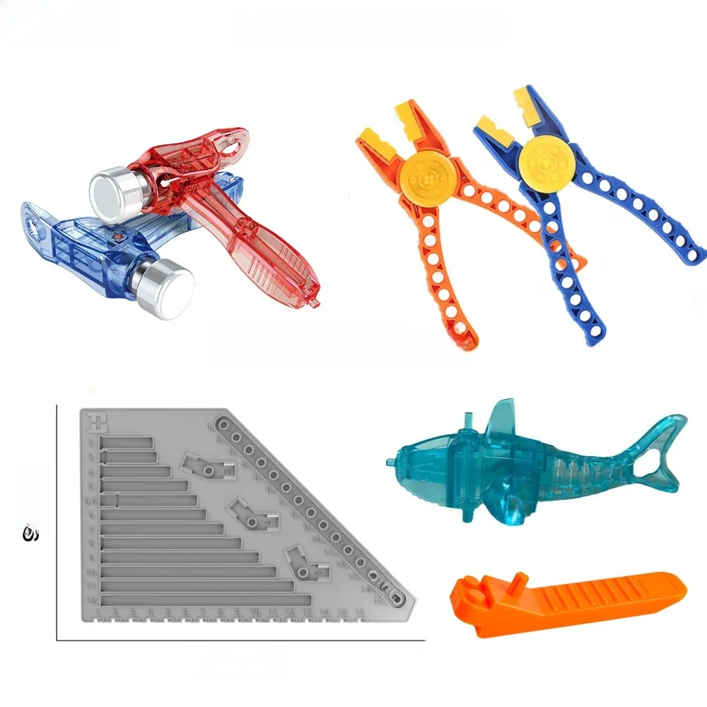 Outil de bloc de construction, pièces technologiques, règle de mesure, pince à bord, goupille de retrait d'étau, outil de démontage, marteau Compatible avec legoeds