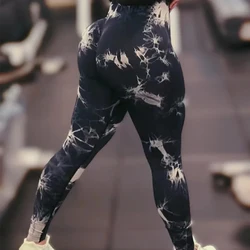 Leggings da palestra Tie Dye da donna pantaloni Push-Up atletici elasticizzati senza cuciture Scrunch sport Fitness allenamento a vita alta Leggins da Yoga