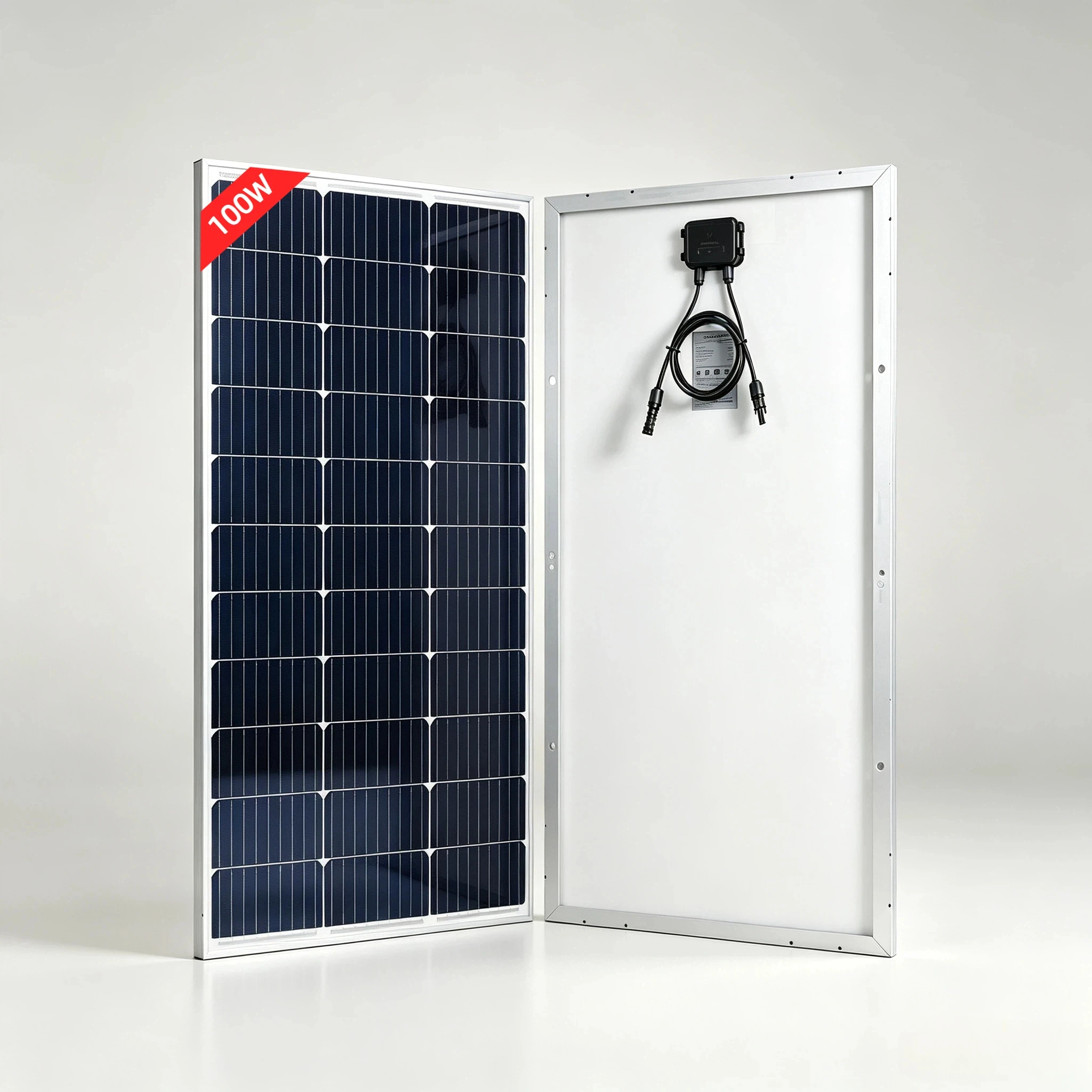 100W Temperglas-Solarmodul, hocheffizient, tragbare PV-Module, 100 Watt, wasserdicht, für 12V-Batterien, Wohnwagen, Wohnmobile, Boote, Yachten, Marineanwendungen, Hausdächer