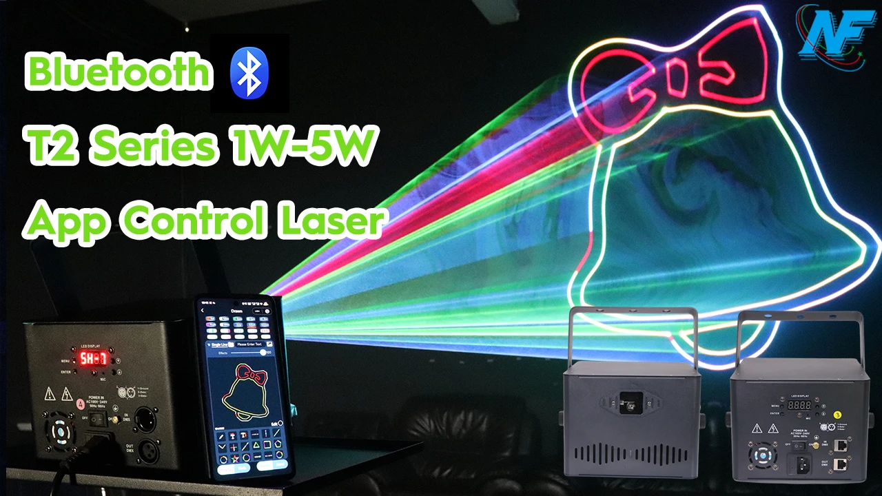 NEW! APP Bluetooth lasercube 2W animation logo Laser Light Projector DMX DJ Music Party night club bar