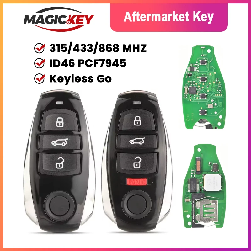 

MAGICKEY ID46 PCF7945AC 315/433/868MHz Proximity Keyless Go Car Remote Key 7P6959754AT For VW Volkswagen Touareg 2010-2018