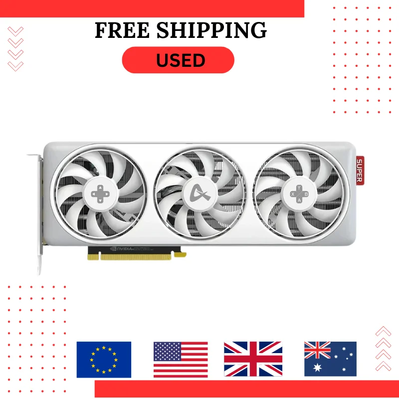 중고 RTX4070 SUPER X3W MAX 12GB RTX 4070TI 비디오 카드 GDDR6X NVIDIA 12GB 192비트 16핀 비디오 카드 게이밍 비디오 카드