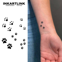 Cat And Dog Paw Prints Temporary Tattoo,Lasts To 15 Days New Technology Magic Waterproof Semi Permanent Sticker