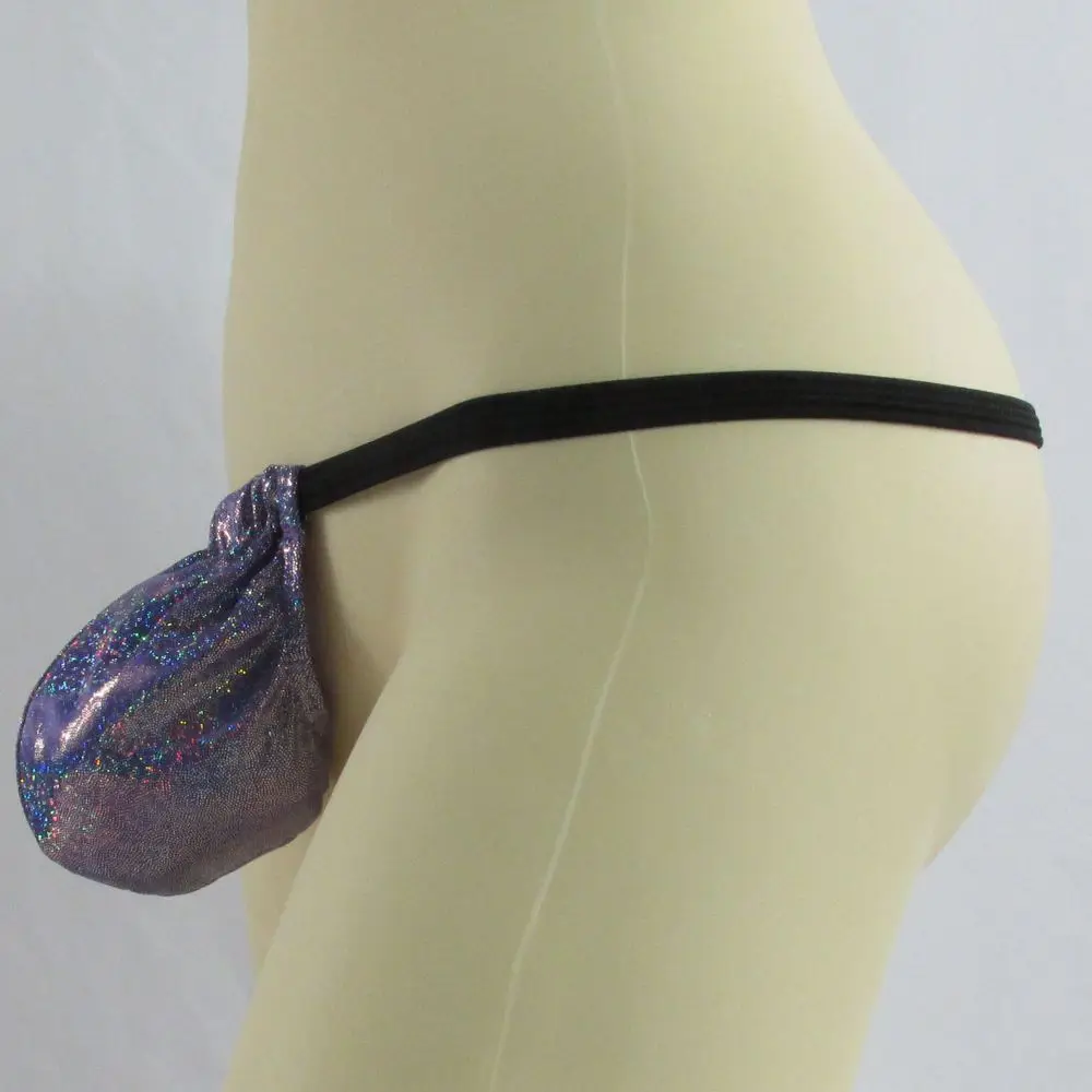 Mens G1106 Adjustable Pouch Backless-Jocks Hologram Laser Foiled Fabric Knit