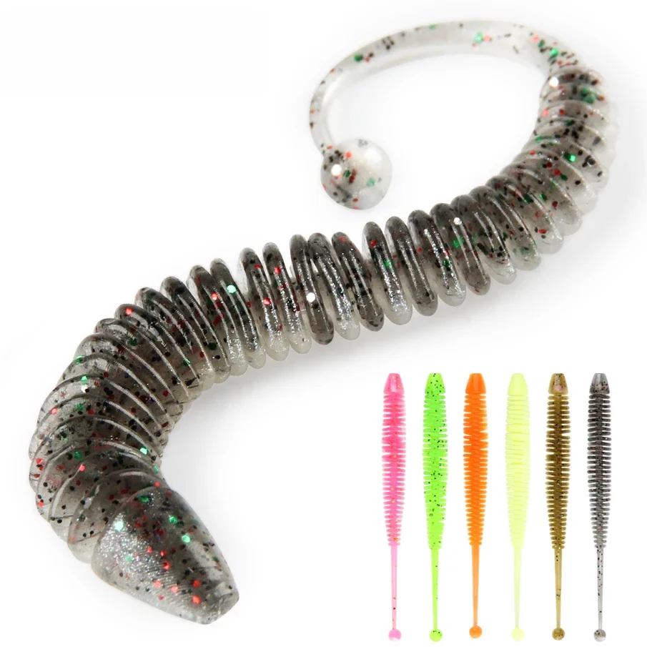 Spinpoler New Squirrel Tail Soft Lure Fishing Bait Worm Road Sub-Bait Soft Bait Insects Dżdżownica Fake Bait Trout Bass Drop Shot — 2