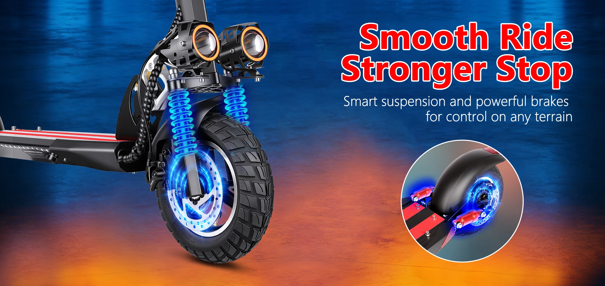 SUNNIGOO N3MAX 800 W 48 V Elektroroller 10 Zoll Offroad-Reifen Höchstgeschwindigkeit 50 km/h Reichweite 35–45 km Dual-Stoßdämpfender faltbarer Escooter – Detail 8