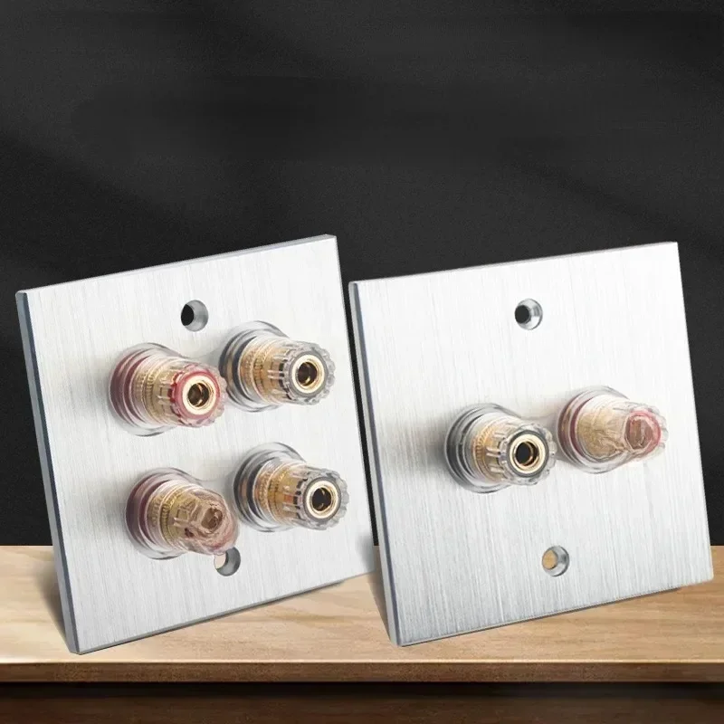 Connecteur banane plaque murale prise poste de liaison en alliage d'aluminium pour haut-parleurs Home cinéma
