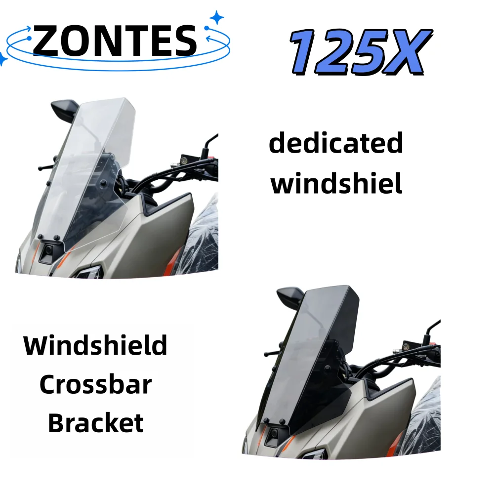 Parabrezza compatibile con ZONTES 125X, parabrezza dritto, parabrezza anteriore 125X, parti di modifica per moto, barra trasversale.125x