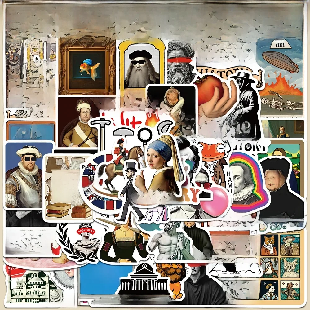 Autocollants drôles d'histoire pour étudiants, décalcomanies pour téléphone, ordinateur portable, planche à roulettes, réfrigérateur, casque, dessin animé, étanche, bricolage, 50 pièces