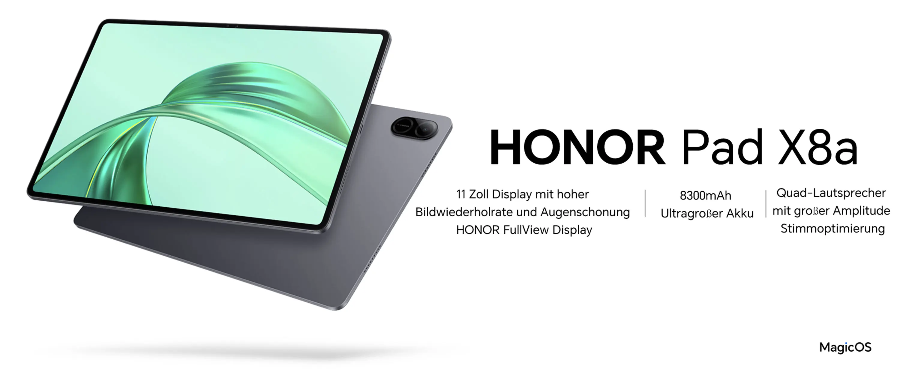 HONOR Pad X8a, 11-inch 90Hz High Refresh Rate HONOR FullView Eye Comfort Display, 4GB RAM+64GB ROM, Android 14, 8300mAh Ultra-large Battery, Large-amplitude Quad-speaker with Voice Enhancement
