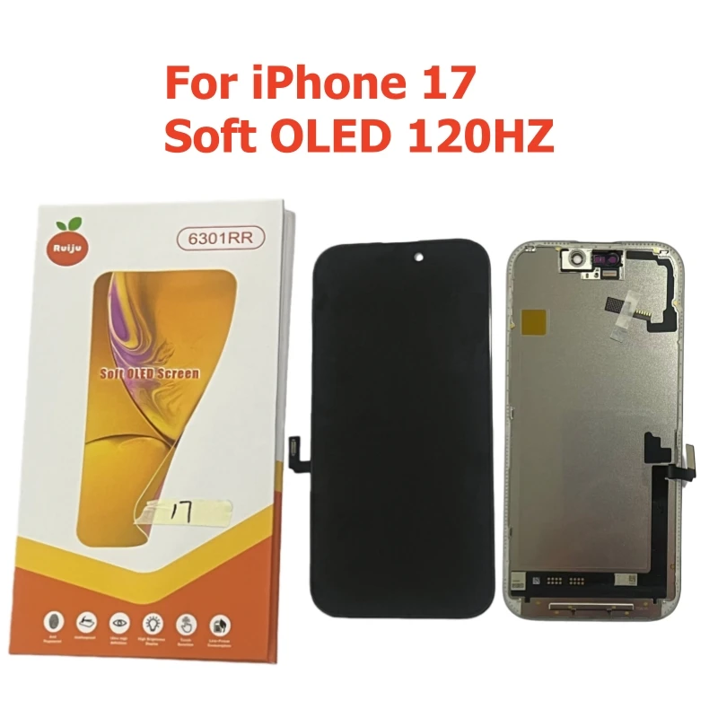 RJ 120HZ For iPhone 17 Screen Soft OLED Display 3D Touch LCD