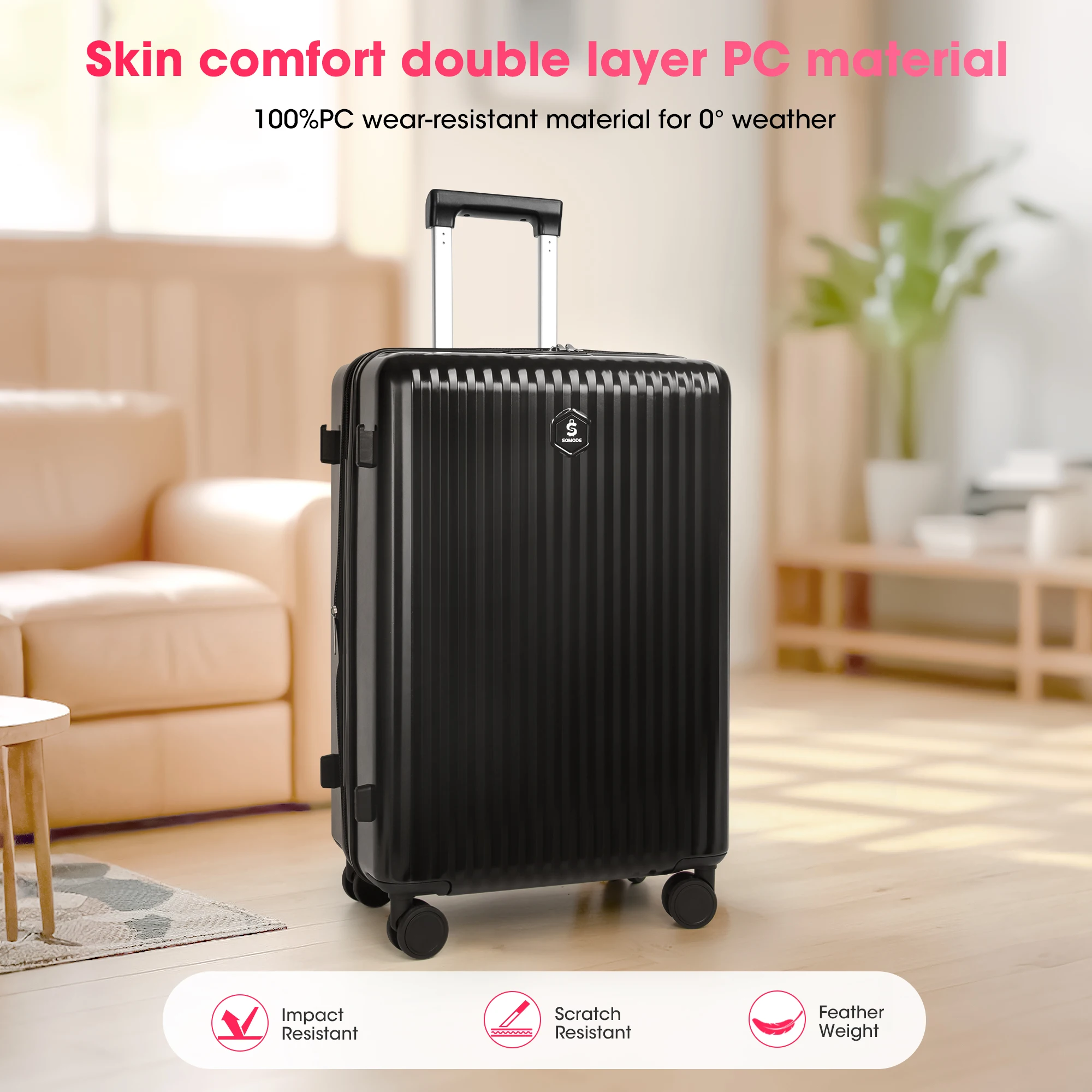 Juego de equipaje expandible de 28 pulgadas, compañero de viaje duradero, ligero y seguro con ruedas giratorias, cerradura TSA y multi