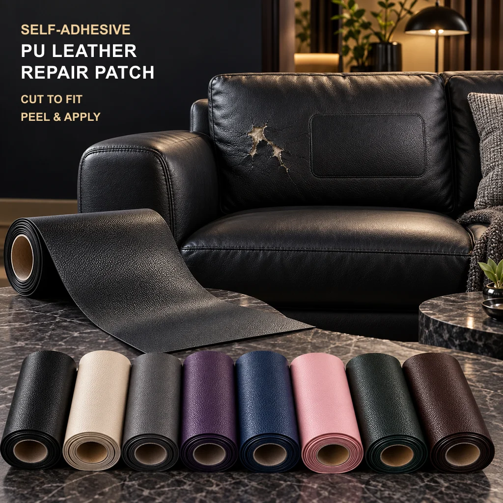 For Furniture Repair, You Can Use Self-Adhesive Pu Leather Repair Patches. Choose the Size According to the Actual Repair Area. Multiple Sizes Are Available