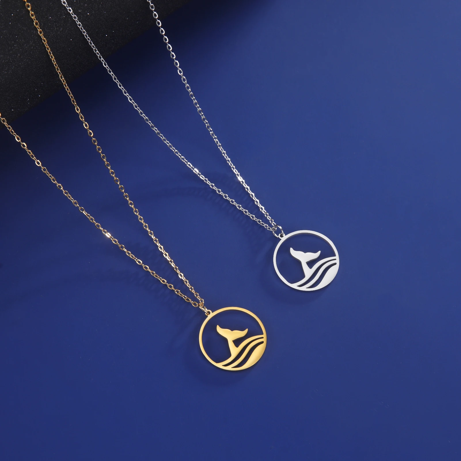 COOLTIME Sea Wave Halskette für Frauen Männer Kind Kind Ozean Surf Kette Halsreif Edelstahl Anhänger Halsketten Schmuck Geschenk – Detail 9