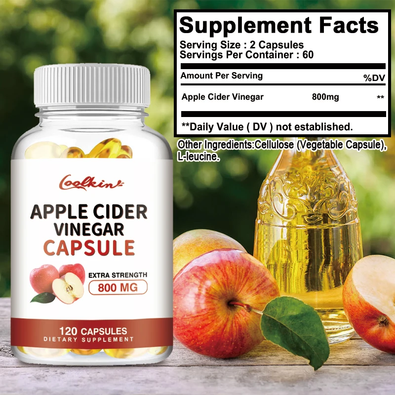 Apple Cider Vinegar - Helps with Detoxification, Weight Management, Appetite Suppression and Digestive Health - 120 Capsules