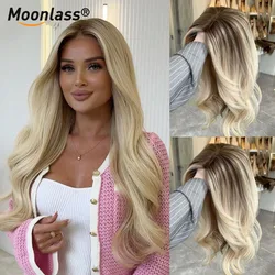 Ombre Asche blond Perücke 100% menschliches Haar 200 Dichte 13x6 transparente Spitze Front Perücke Ombre Honig blond natürlichen Haaransatz Remy Perücken