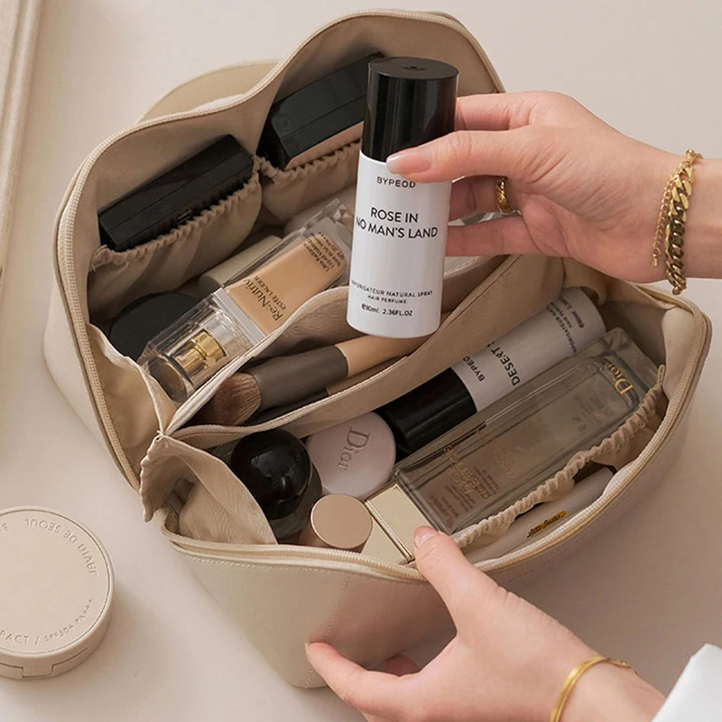 Borsa cosmetica da viaggio grande per donna organizzatore di trucco in pelle borse da toilette femminili organizzatore di articoli da toeletta