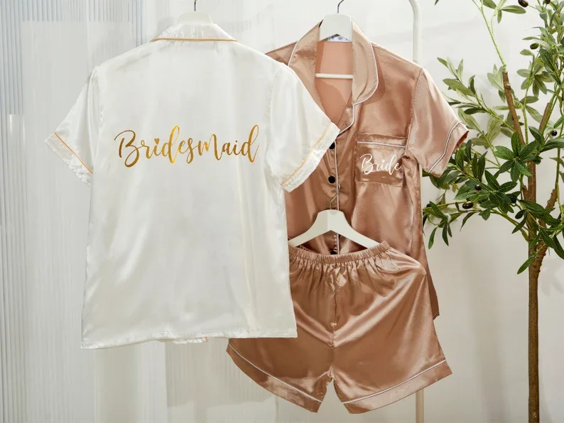 Pijama personalizado madrinha, curto e personalizado, presentes do partido bachelorette, para damas de honra, Proposta, para dama de honra