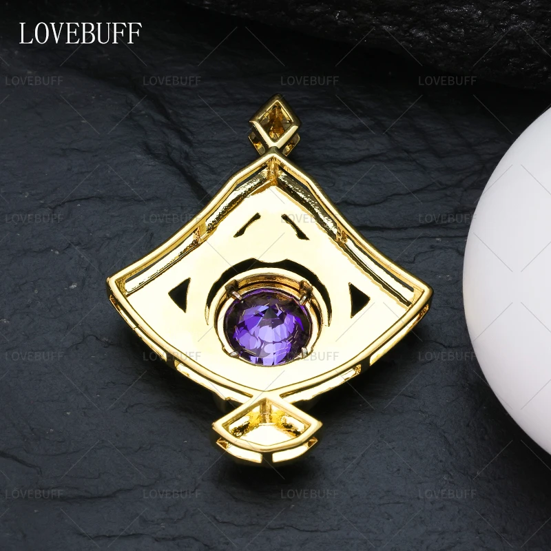 LOVEBUFF Yae Miko Inazuma Electro Vision Inspired Purple Gem Pendant