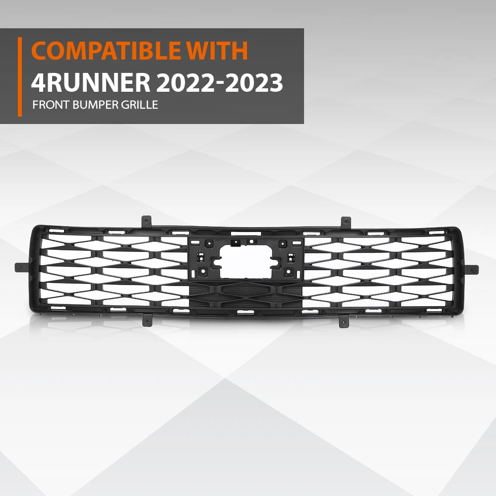 

Crossdesign Front Bumper Grille Without Sensor Cover Fit for 2022-2023 Toyota 4Runner Trd/Sr5 Matte Black 5311235090 Factory