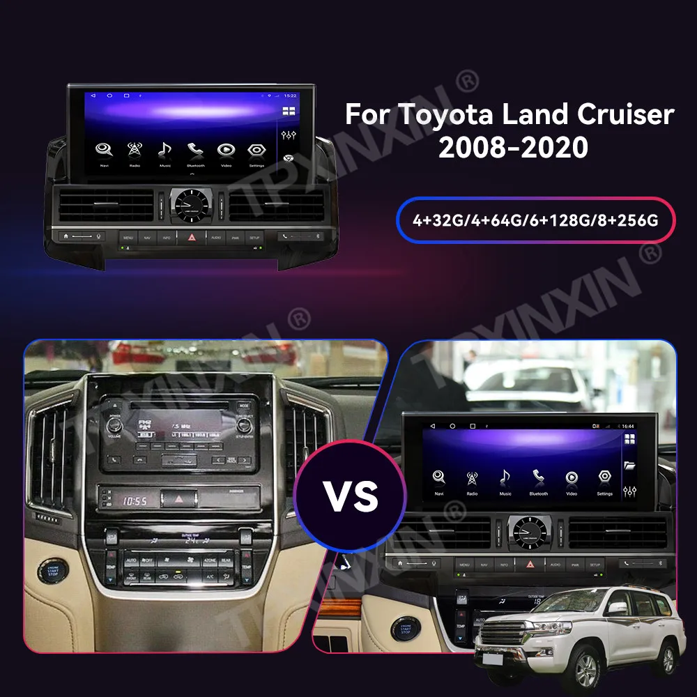 For Toyota Land Cruiser 2008-2020 Android Car Radio Multimedia Video Player Wireless Carplay Autoradio Stereo GPS Navi Head Unit