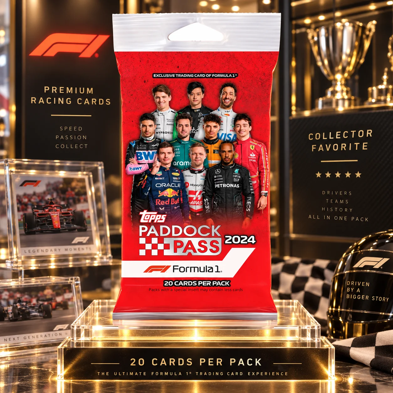 2024 Topps Paddock Pass Motorsport Racing Jumbo Value Pack, 20 Cards Per Pack, Sports Trading Cards for Racing Card Collecting, Motorsport Hobby and Jumbo Pack Opening