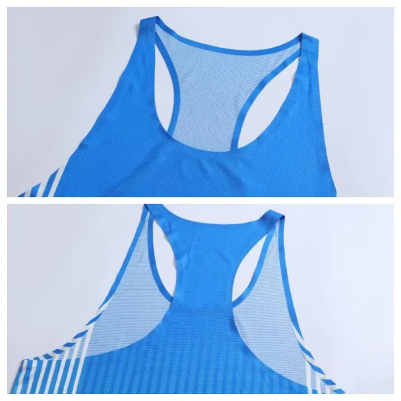 Men Athletic Running Tank Top 2024 Summer Gradient Gym Sleeveless tshirt Ultra Lightweight Marathon Singlet Y-Back Workout Vest