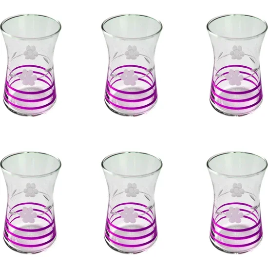 

Başak 42361 Saddlebag Daisy (Purple) Decor 6 Tea Glasses Başak 42361