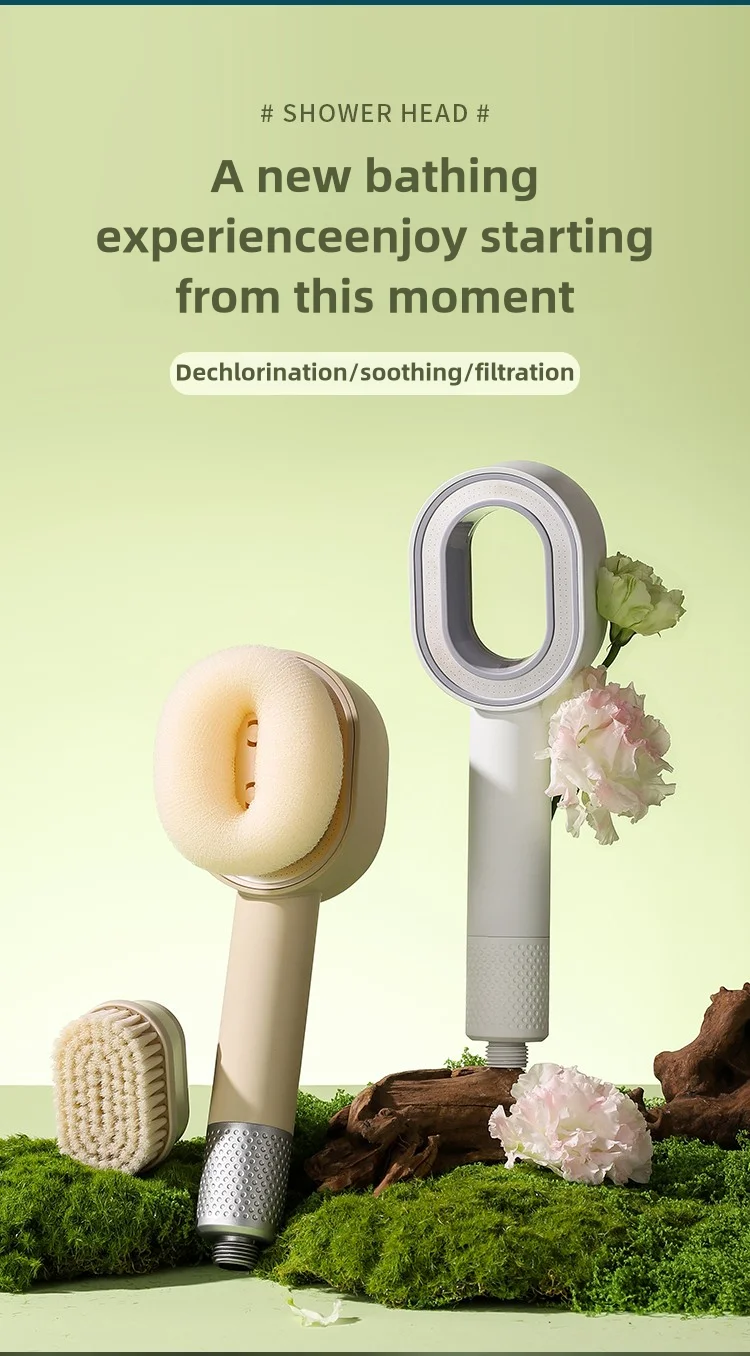 Filter Shower Head High Pressure Shower Nozzle Bathroom Shower Accessories Universal Water‑Saving Bathroom Brush Set