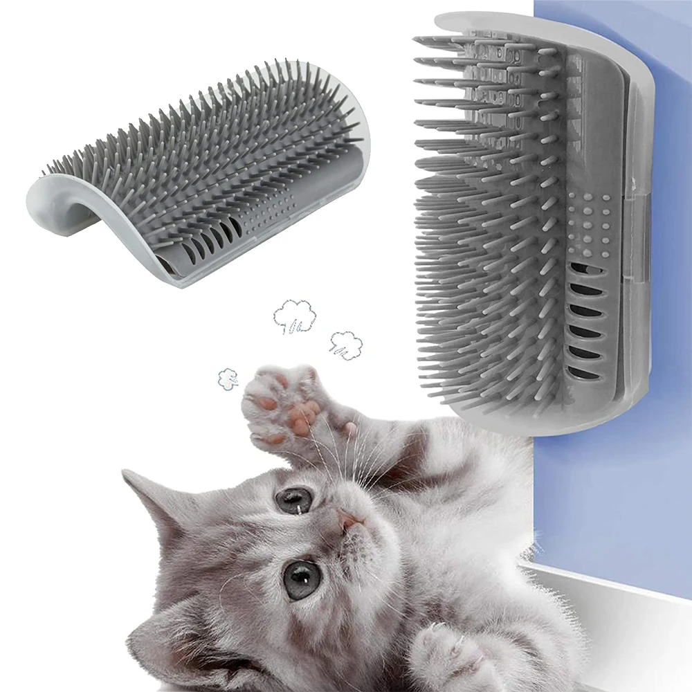 4X Cat Self Groomer Brush Wall Corner Grooming Brush Massage Hair Comb Scratcher