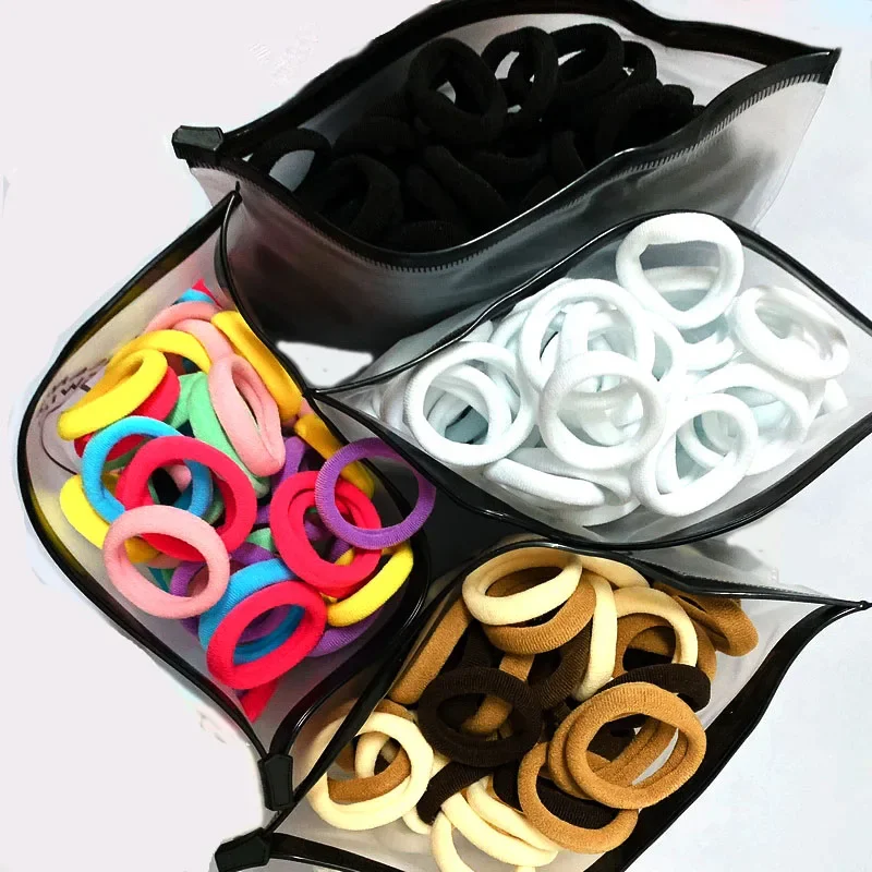 50 pièces/ensemble filles 3cm bandes de caoutchouc de cheveux colorées bébé chouchous Pack élastiques attaches de cheveux pour enfants anneaux de cheveux blancs bandeau de gomme