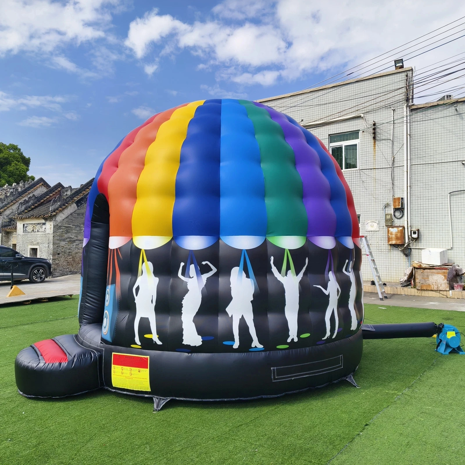 10ft/3m  PVC Inflatable Disco Dome Bounce House Jumping Castle Music  Dance Dome Tent  For Party Wedding Event with Disco lights
