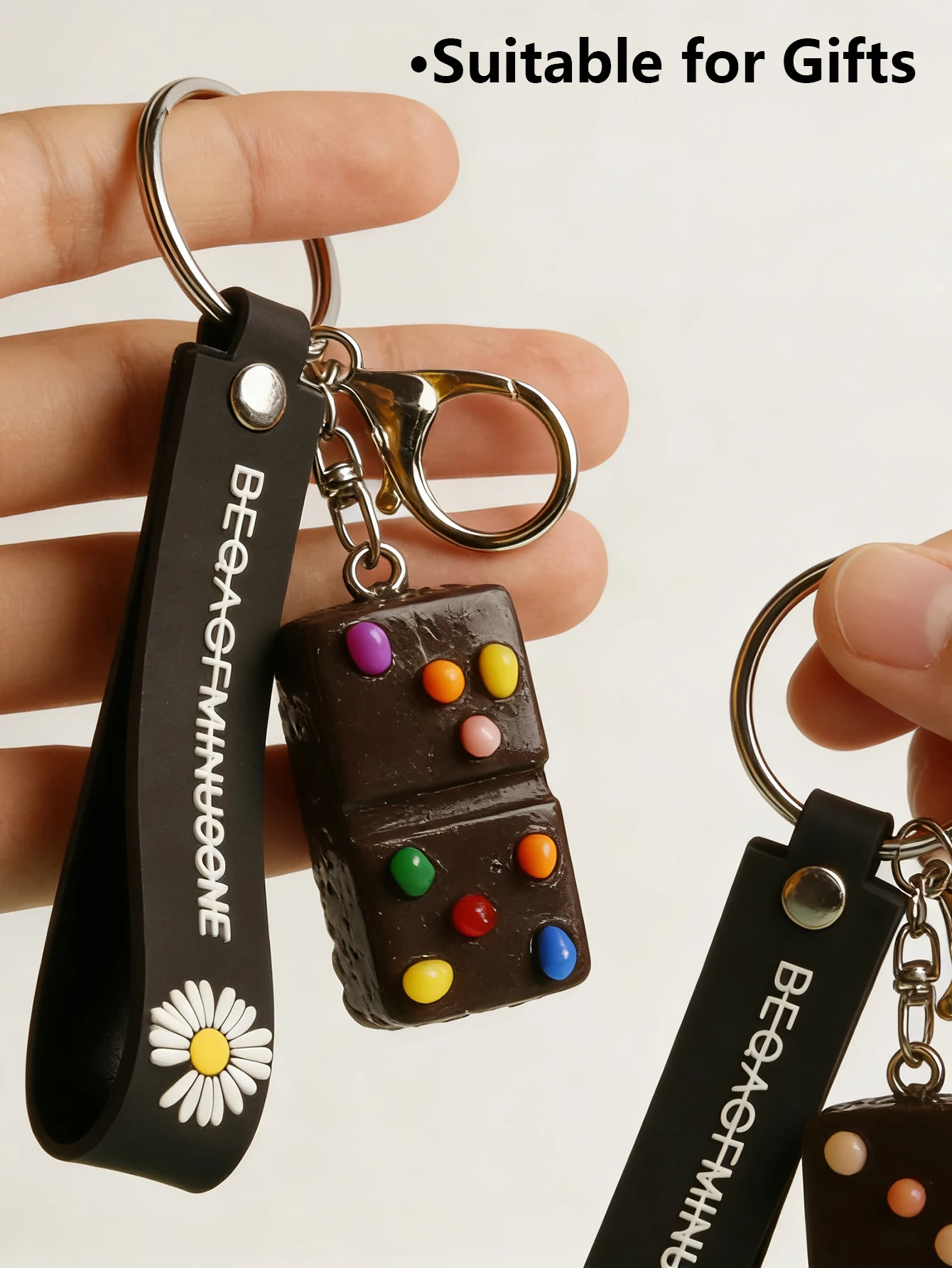 Simulation Chocolate Keychain Creative key Pendant Fashion Personalized Bag Hanging Decoration for Schoolbag Wallet Handbag