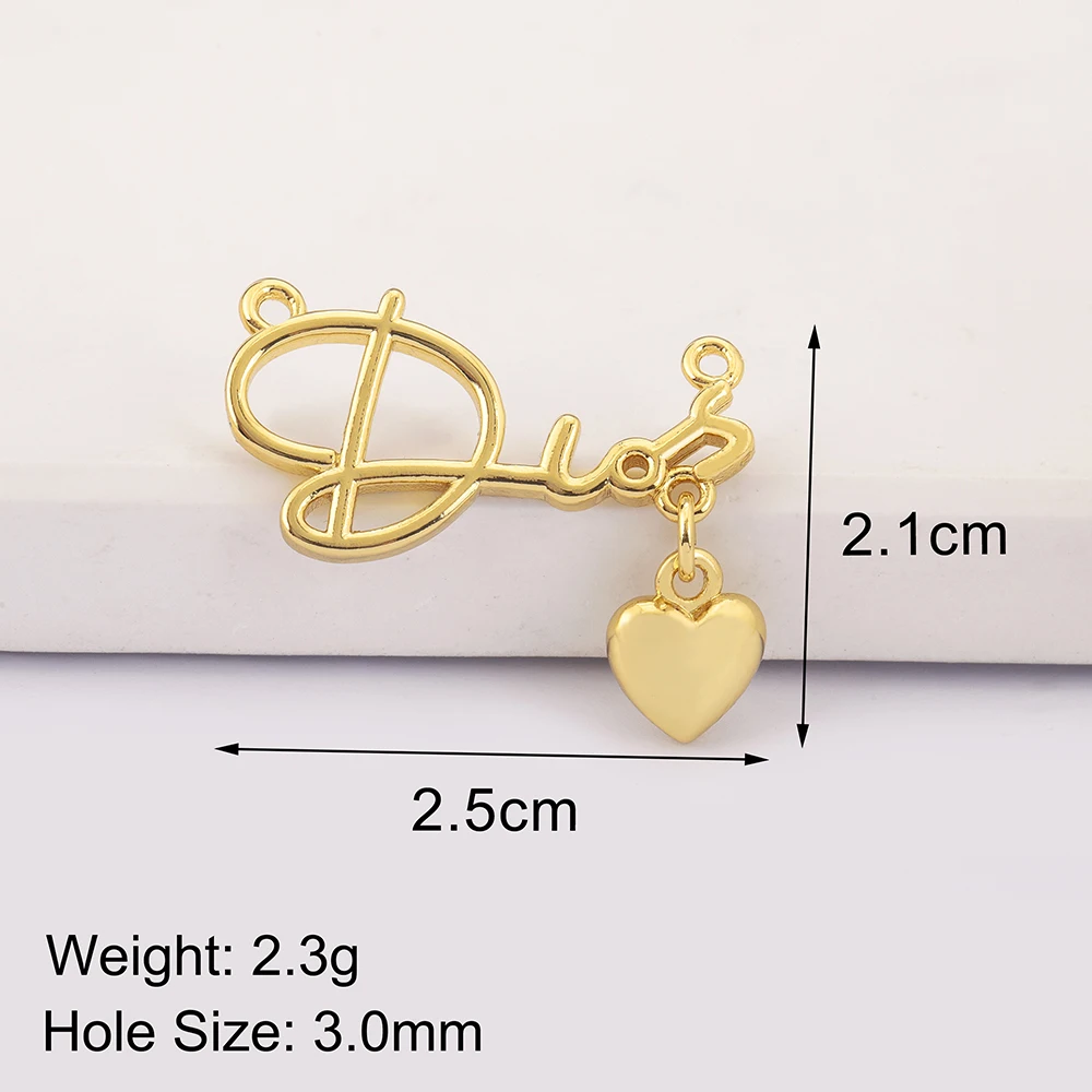Romantic Love Heart Copper Pendant for Women Fashion Zirconia DIY Necklace Charm Handmade Jewelry Making Supplies Accessories