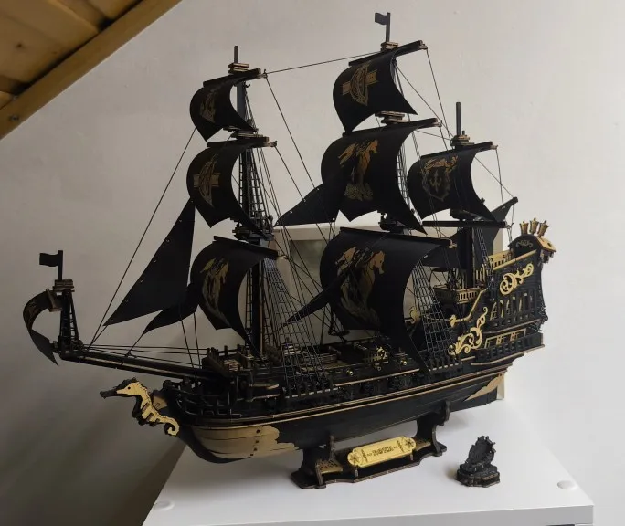 Robotime Rokr 3D Puzzle Wooden Seahouse Barque Model Kits Build Home Desk Decoration Gift For Teens and Adults photo review