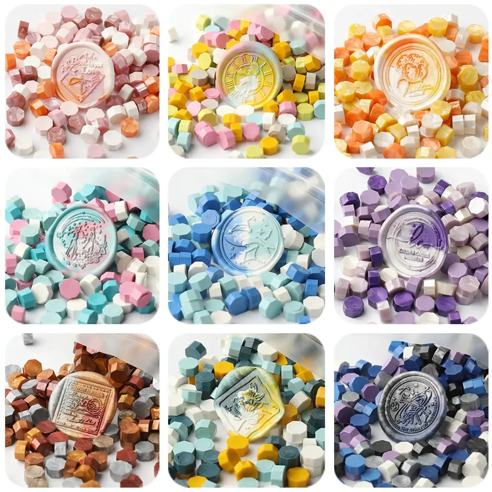 200 stks/zak Octagon Gemengde Kleur Zegellak Kralen Voor Zegel Stempel, Ideaal voor Kaart Envelop, Huwelijksuitnodiging, Cadeaupapier - afbeelding 2