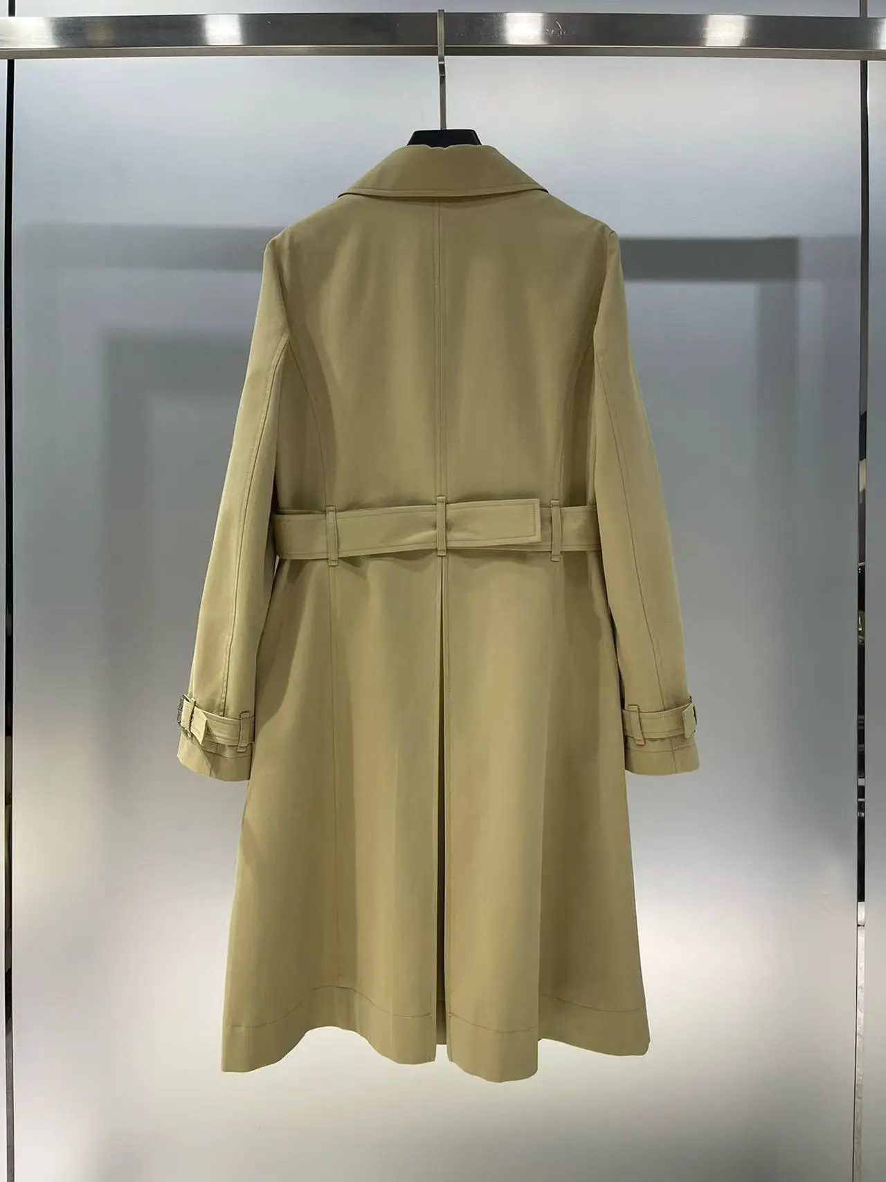 

2025 Autumn New Fashion Graffiti Pattern Women's Khaki Double-breasted Trench Coat High Quality Mid-Length Jacket C5