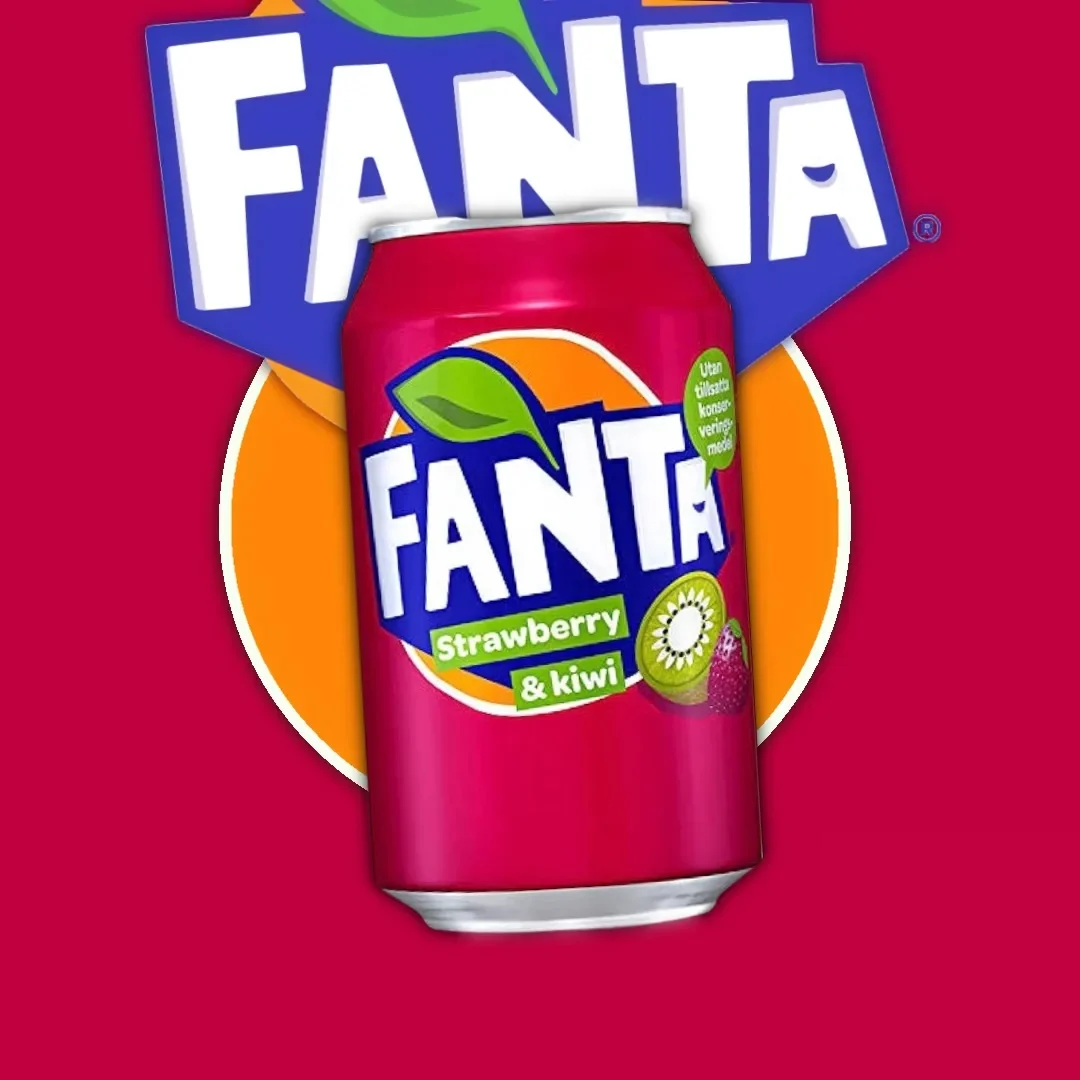 Fanta Popularny napój gazowany Smak truskawki i kiwi  330ml x 24