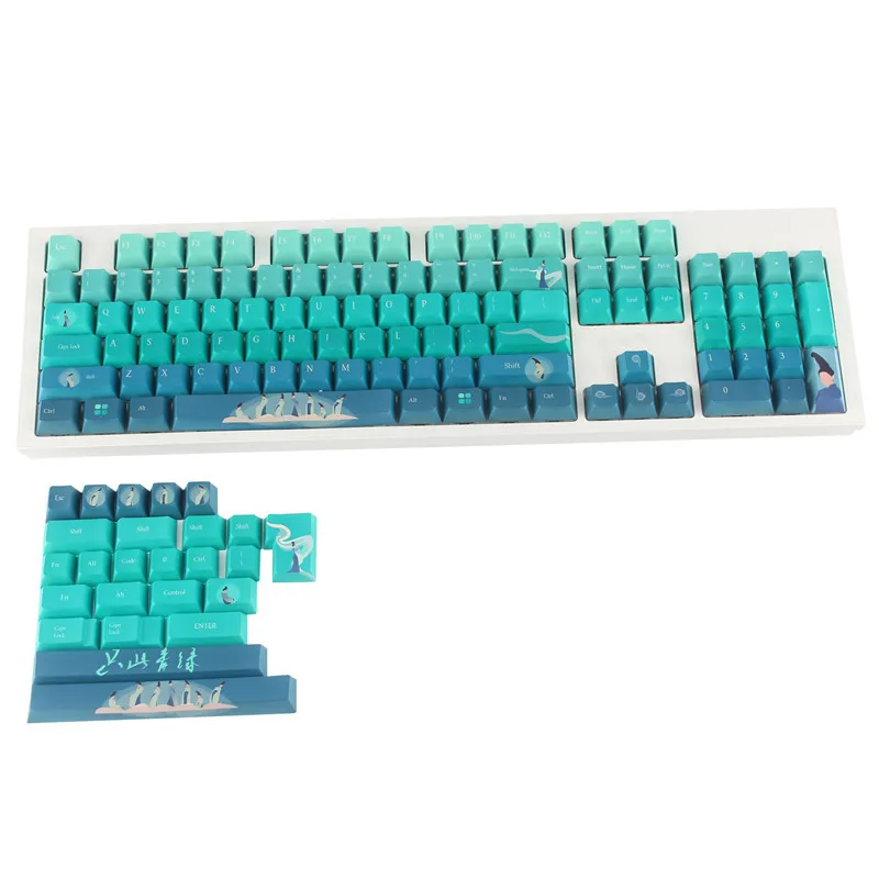 

GMK only this green Keycaps, 125 Keys PBT Keycaps Cherry Profile DYE-SUB Personalized GMK Keycaps For Mechanical Keyboard