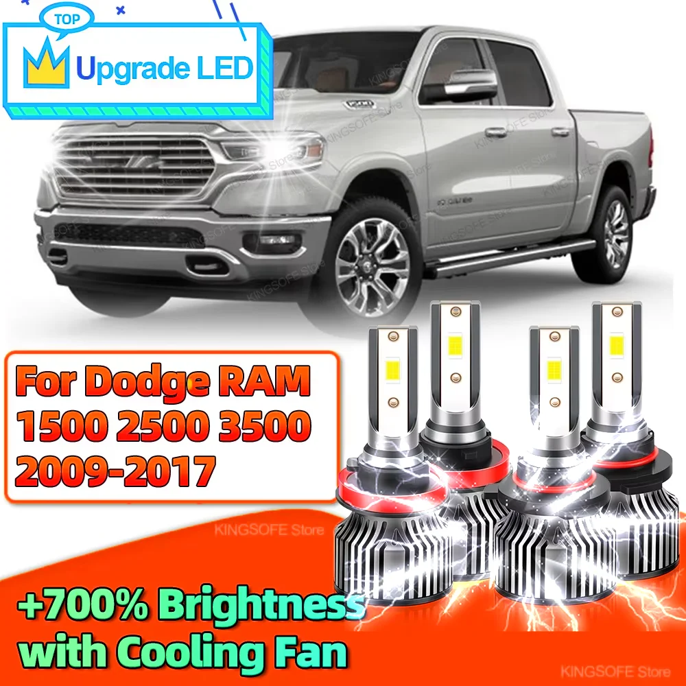 

2/4 шт. светодиодные фары 30000LM Canbus H11 HB3 автомобильные передние лампы для DODGE RAM 1500 2500 3500 2009 2010 2011 2012 2013-2017