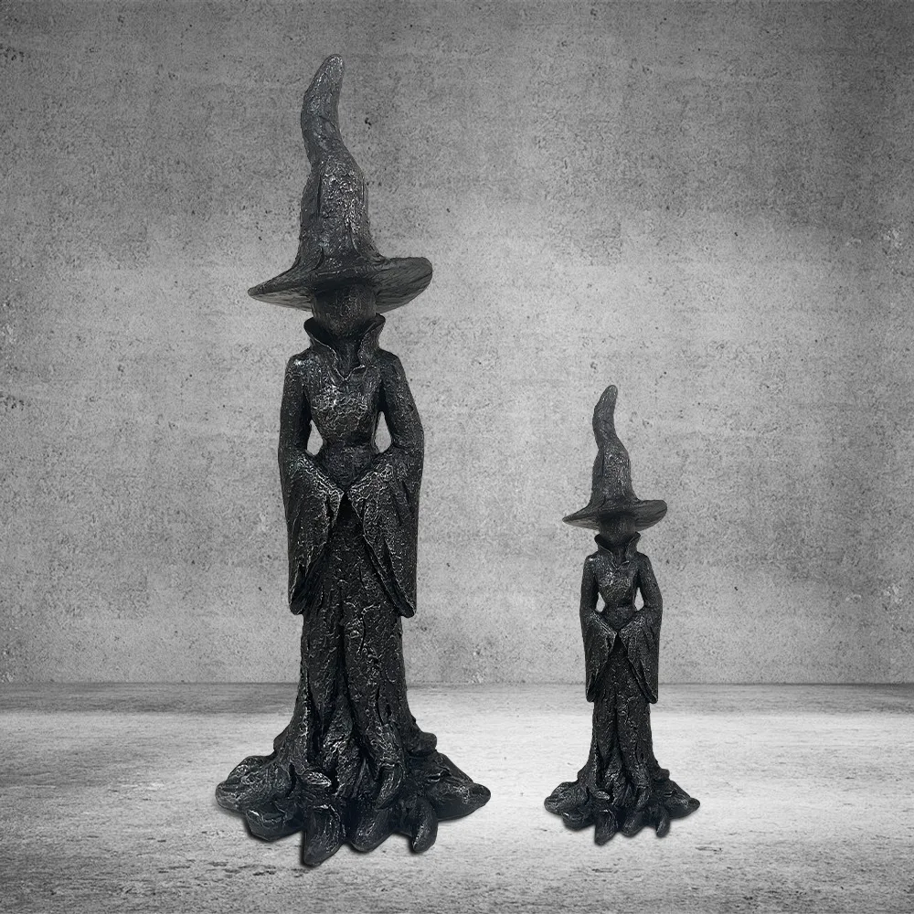 

Halloween Witch Statue Witch Statue Resin Ornaments Home Living Room Decorations Resin Crafted Desktop Ornament Haunted House