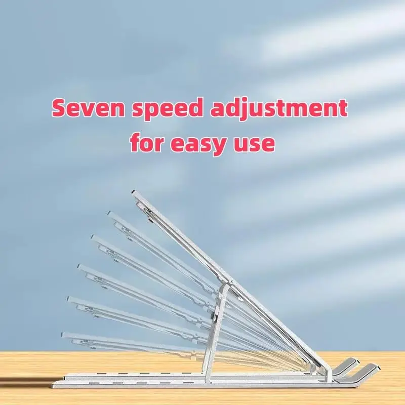 LABRIMP Adjustable Aluminum Alloy Laptop Stand Portable Foldable Computer Holder for Desk Use Compatible with MacBook and Notebook Silver