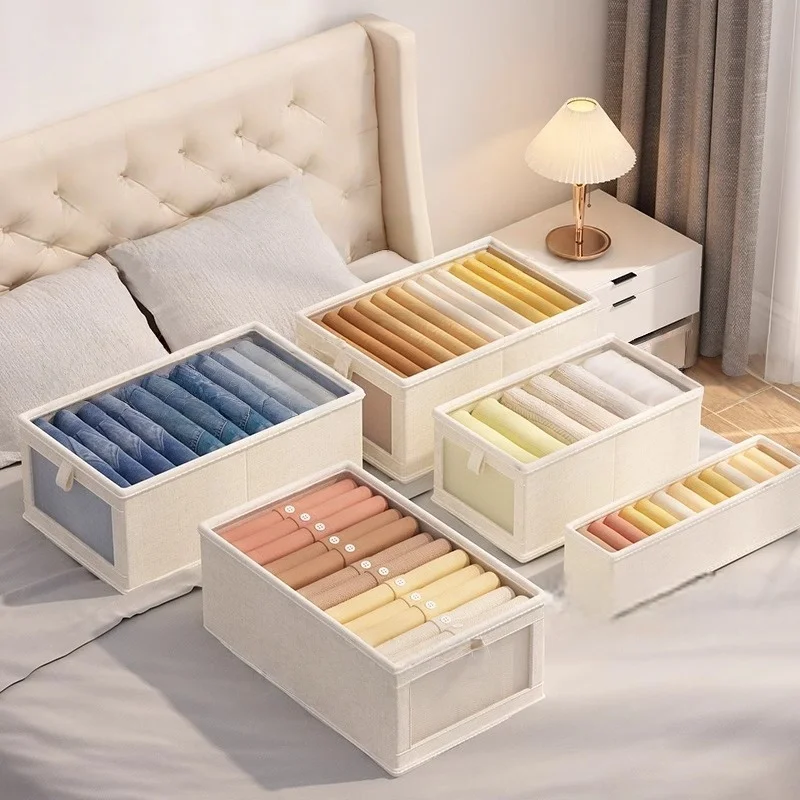 1 قطعة صندوق تخزين ملابس قابل للطي مع غطاء خزانة صندوق تخزين للملابس الداخلية الجوارب الرطوبة والغبار خزانة المنظم