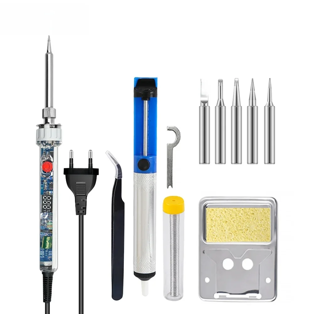 JCD 100W Electric Soldering Iron P907 Adjustable Temperature 220V 110V  LCD Digital Display With Switch Welding Repair Tools