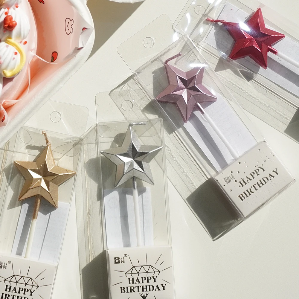 Star-shaped cake Party seconds [pretty candle mini star early birthday Christmas cake anniversary candle]