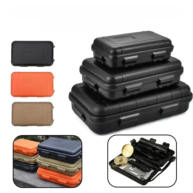 Boîte de survie scellée étanche en plastique, taille S/L/XXL, conteneur de Camping, boîte de rangement de voyage en plein air