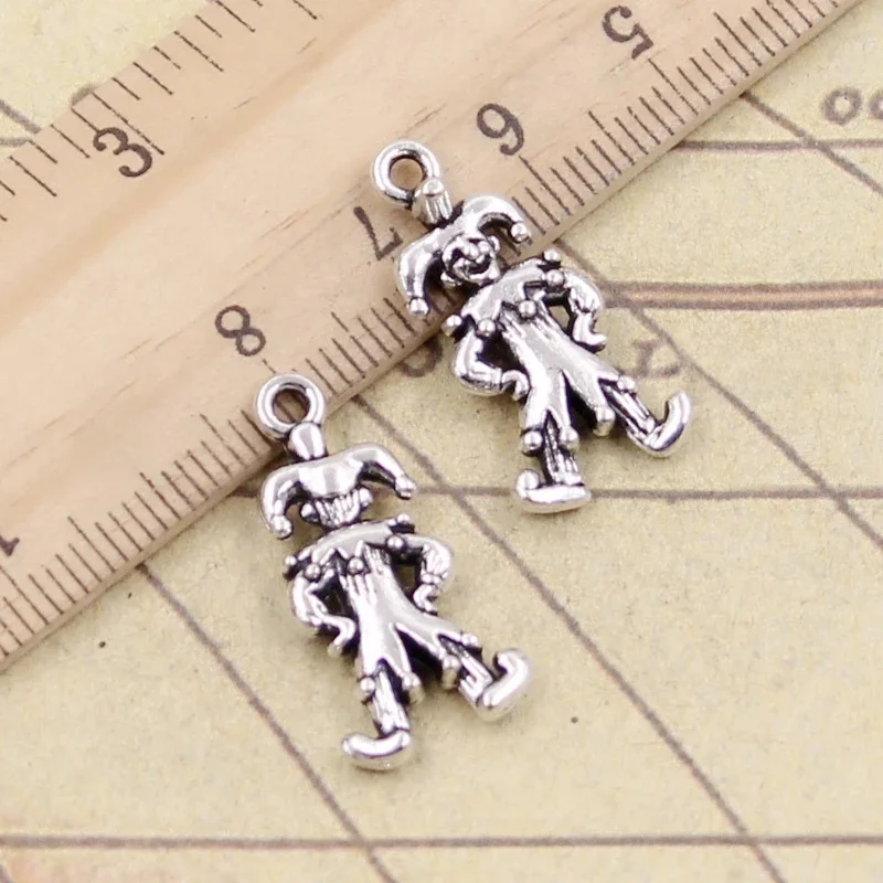 10 sztuk Charms Clown Joker Jester 25x12mm tybetański brąz srebrny kolor wisiorki antyczny tworzenia biżuterii DIY Handmade Craft — zdjęcie 2