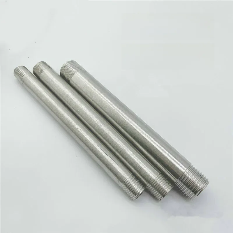 Raccord de tuyau d'extension en acier inoxydable 1/8, filetage mâle égal à 1/4-3/8mm, 1/2 ", 3/4", 1/4 ", 1/2", 1 ", 1-100", 1-150 ", connecteur en acier inoxydable 304