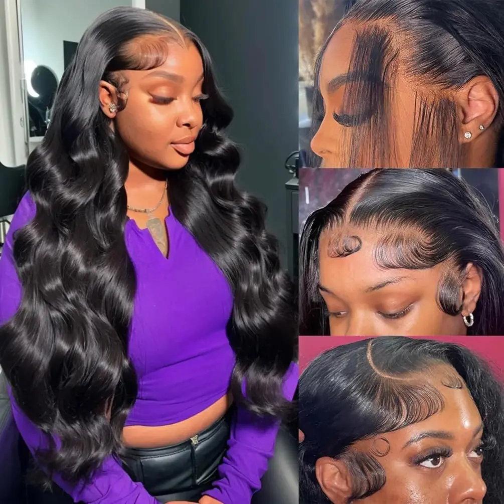 Body Wave Bundles with Lace Frontal Human Hair 3 Bundles with 13x4 Free Part Ear to Ear HD Closure Frontal Braziian Hair Bundles