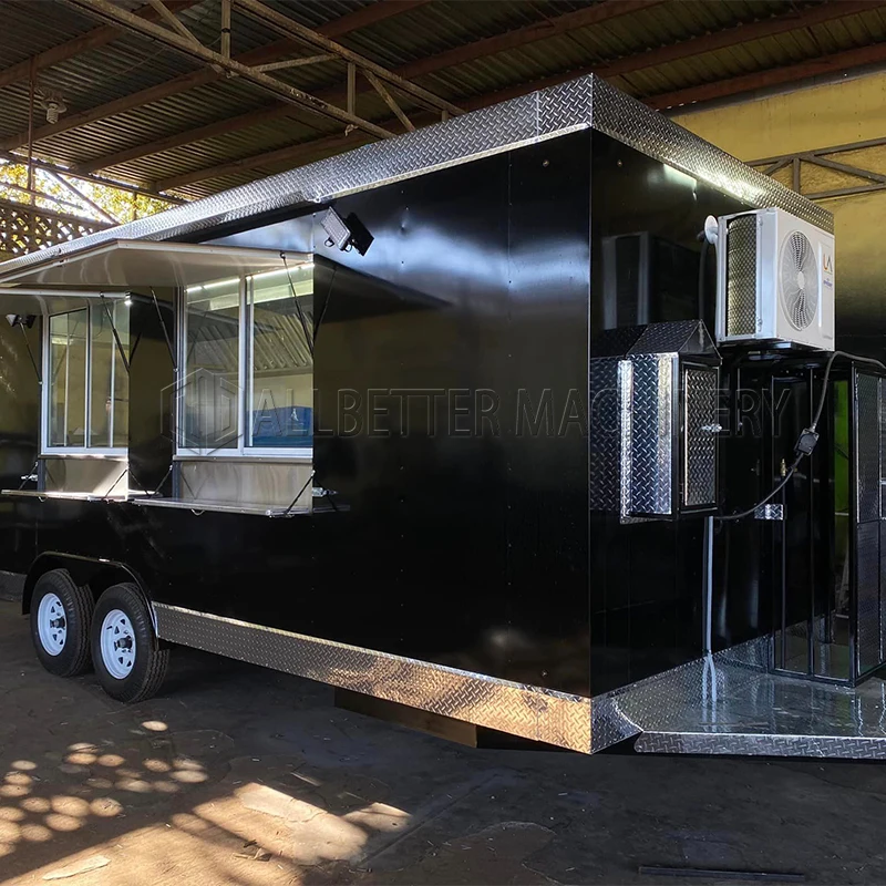 Custom Food Truck Trailer Mobile Food Truck Trailer Full Kitchen Pizza Bbq Cart Coffee Kiosk Vending Street Food Trailer